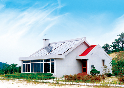 국제그룹에서 건설∙기증한 설비형 태양열 시범주택